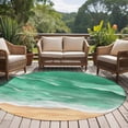thumbnail image 4 of Green Coastal Beach Round Area Rug 6Ft Washable Circle Rugs for Bathroom Office, Summer Nautical Ocean Beige Seaside Non-Slip Carpet Floor Mats Indoor Outdoor Carpet Runner Aesthetic Home Decor, 4 of 8