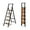 Black&woodgrain, variant on 3 Step Ladder,Folding Step Stool with Aluminum Wide Pedal& Convenient Handgrip,330lbs Capacity Steel Ladder for Household and Office(Black &Woodgrain)