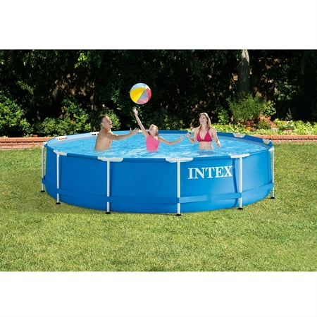 Intex 12' x 30'' Metal Frame Above Ground Swimming Pool with Filter Pump