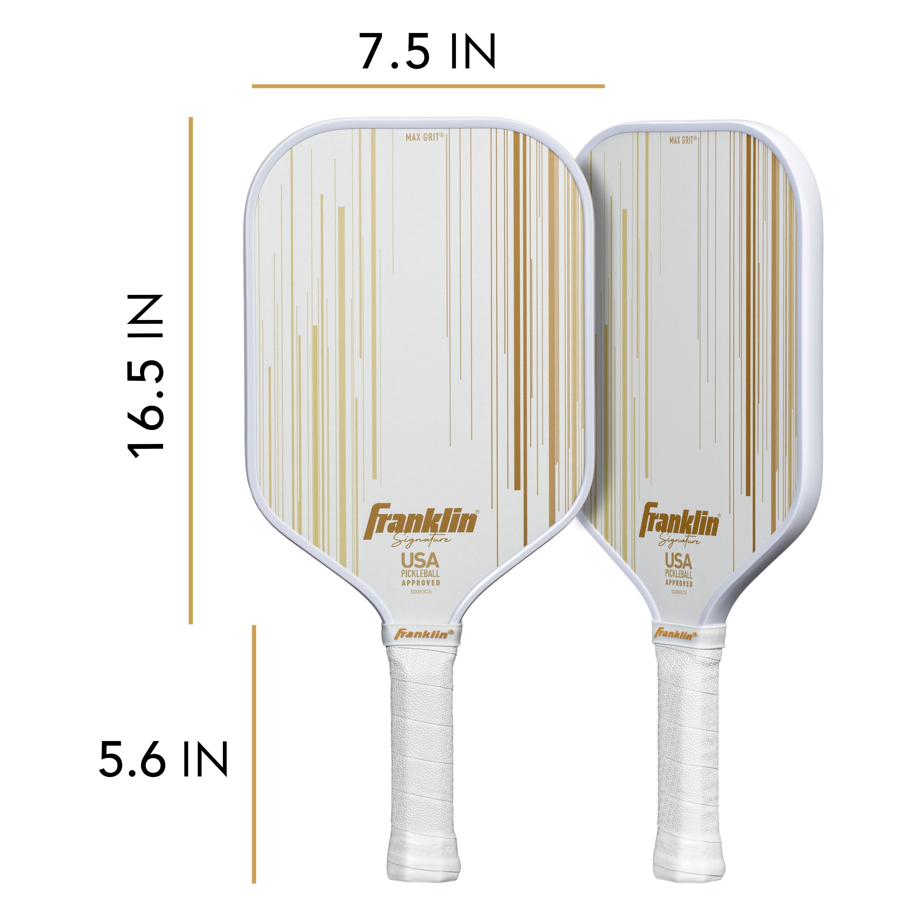 Franklin Sports Pro Signature Pickleball Paddles - 13mm Poly Core - Gold