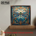 thumbnail image 2 of 2D Flat, Vibrant Dragonfly Stained Style Acrylic Window Hanging Decor - Retro Colorful Art with Intricate Dragonfly Floral Design, Lightweight Durable Acrylic for Home, Garden, Porch - Easy Wall-M, 2 of 9