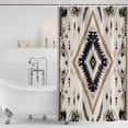 thumbnail image 4 of Boho Black Brown Waterproof Fabric Shower Curtain,Retro Geometric Southwestern Ethnic Waterproof Fabric Shower Curtain for Bathroom Curtains Bathtubs Shower Curtains with 12 Hooks Extra Long 72x96, 4 of 8