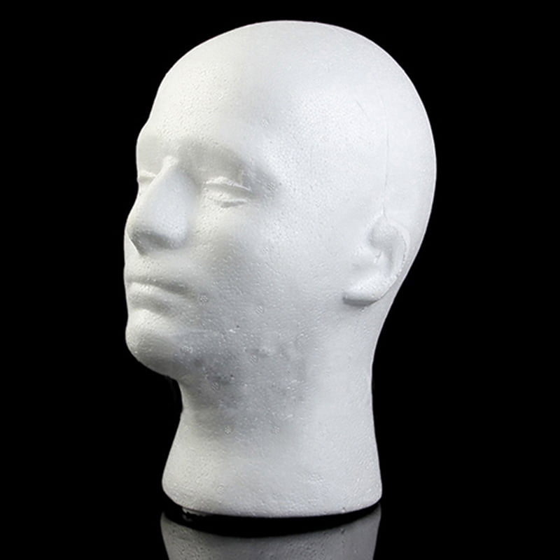 Black Male Styrofoam Foam Mannequin Manikin Head Model Wigs Glasses Hat Display 