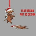 thumbnail image 4 of ViciArt Christmas Highland Cow Ornament, Holiday Tree Decoration, 3mm Acrylic or Wood, Hot Cocoa & Candy Cane Design, 4 of 4