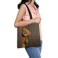thumbnail image 2 of ABPHQTO Cute Teddy Bears Old Wood Canvas Bag Reusable Tote Grocery Shopping Bags Tote Bag 14x16 inch, 2 of 2