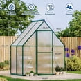 thumbnail image 2 of EastVita 6x4ft Aluminum Greenhouse Polycarbonate Panels Roof Vent Walk In Design Easy Assembly for Winter Garden Backyard Green, 2 of 9