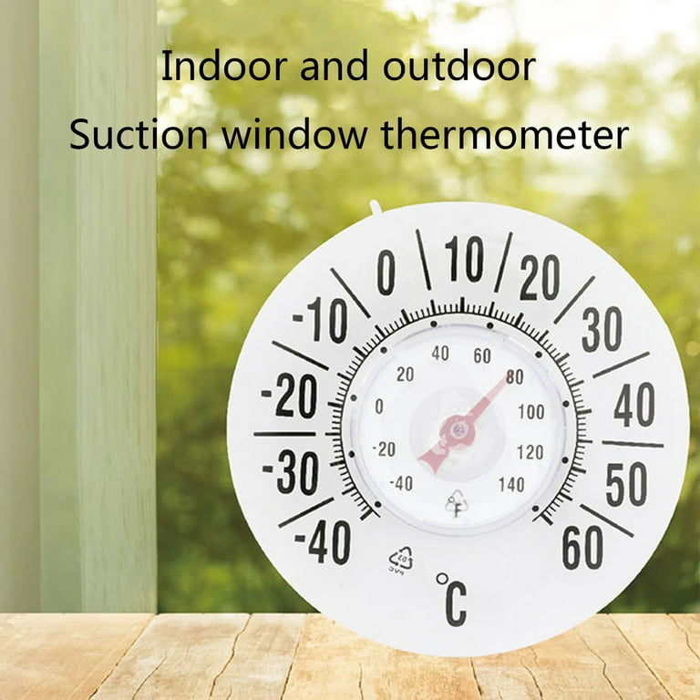 Indoor Outdoor Window Thermometer No Battery Required Transparent Dial  Weather Thermometer Accurate Readings for Home