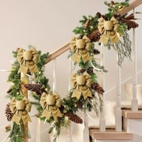 Meggemo 5 Pcs Christmas Bows Tree Decor Scene Setting Hanging Bow Ornaments Multicolor Reusable Winter Holiday Decor for Indoor Outdoor Home Party