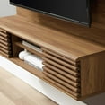 thumbnail image 3 of Media TV Stand Console Table, Wood, Brown Walnut, Modern Contemporary Urban Design, Living Lounge Room Hotel Lobby Hospitality, 3 of 10