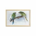 thumbnail image 1 of Parrot Wall Art with Frame, 2 Parrot Macaw on a Branch Talking Birds Clever Creatures of the Nature, Printed Fabric Poster for Bathroom Living Room, 35" x 23", Green White Brown, by Ambesonne, 1 of 2