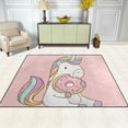 thumbnail image 3 of SKYSONIC Lightweight Soft Area Rugs Unicorn Eating Tasty Donuts Floor Mat for Kids Playing Room Hardwood Floor Living Room 80x58 inchNursery Rugs, 3 of 6