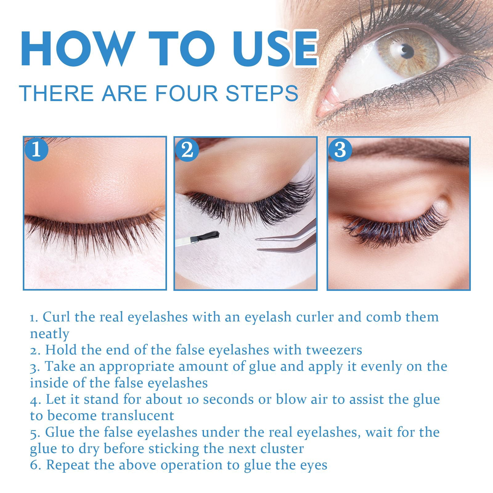 Alvantor Eyelash Glue Adhesive Fast Drying Gentle Non-Irritating Clear, 0.25oz