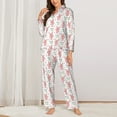 thumbnail image 2 of KLL Hello Rabbit Print Women's Long Sleeve Pajamas with Pants Sleepwear Loungewear 2 Set-XX-Large, 2 of 7