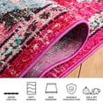 thumbnail image 3 of Safavieh Madison Elinor Traditional Area Rug, Fuchsia/Light Blue, 5'3" x 7'6", 3 of 7