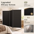 thumbnail image 3 of Jostyle 3 Panel Room Divider, Black Privacy Screen Wall Divider with Opaque Waterproof Polyester Fabric & Reinforced Q195 Steel Frame, Foldable Portable Partition for Office Home Bedroom, 3 of 8