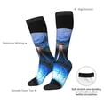thumbnail image 4 of Naloa Blue Viper Snake 2 Knee Socks, High Socks Long Stretchy Sock Women Knee High Stocking, Long Socks for Women, 4 of 6