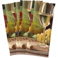 thumbnail image 4 of Barrel Wineglasses Bottle Tea Towels Set of 6 Vineyard Sunset Kitchen Dish Cloth with Hanging Loop, 18"x28"Lint-Free Absorbent Towel for Kitchen Drying Wiping and Cleaning, 4 of 5