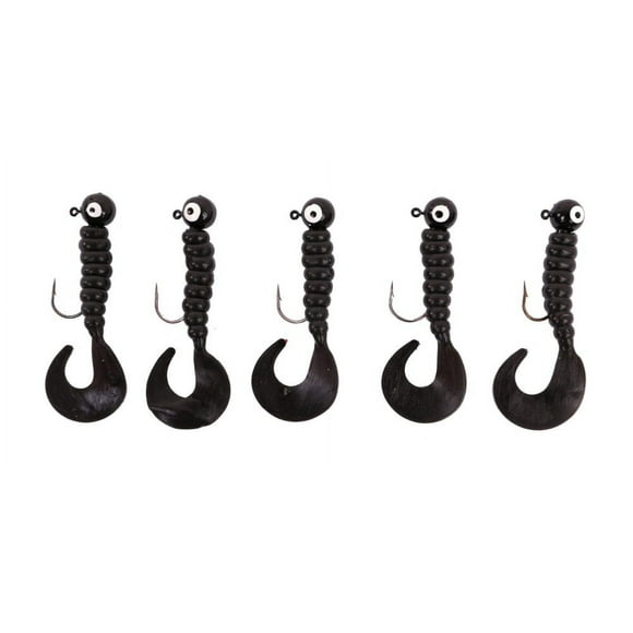 South Bend SB-J514-BLK-X Rigged Grubs 1/4 oz Noir 5pk SOUTH BEND F-SB-J514-BLK-X