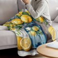thumbnail image 3 of Tropical Lemon Blanket Soft Cozy Warm Throw Blanket for Couch, Plush Fuzzy Flannel Fleece Blankets for Sofa, Vintage Summer Botanical Bed Blankets Lightweight Gifts for Women, 32"x48", 3 of 9