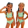 thumbnail image 3 of CCRFTGI Girls Swimsuit Size 6-7 Two Piece Sets Swimming Bikinis Beach Vacation Bathing Suit Cute Summer Fruit Print Girls Clothes Tankini Swimsuits Swimwear Cyan 7-8 Years, 3 of 9