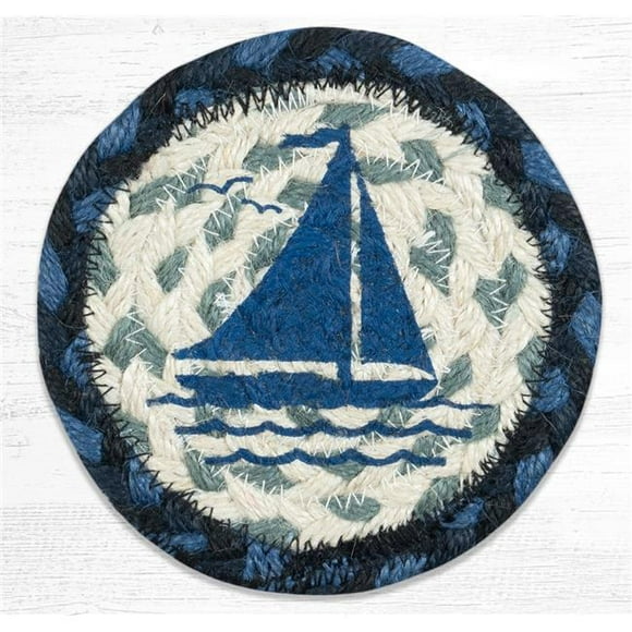 Capitol 31-IC443S 5 x 5 in. Sailboat Printed Round Coaster