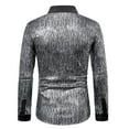 thumbnail image 4 of Dovford Men's 70s Disco Shirts Long Sleeve Button Down Dress Shirts Retro Shiny Sequins Party Shirt Prom Nightclub Costume Tops, 4 of 6