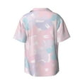 thumbnail image 6 of PAYOHTO Pastel Girly Butterfly Mens Hawaiian Casual Short-sleeved Shirt Tropical Summer Beach Button Down Shirts, 6 of 7