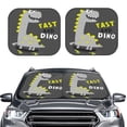 thumbnail image 6 of Lsque Cute Dinosaur Skate On Grey Background 2 PCS Windshield Sun Shade | CarFoldable Window Covers | Car Accessories Reflect UV for Universal Cars SUV Truck | Small, 6 of 7