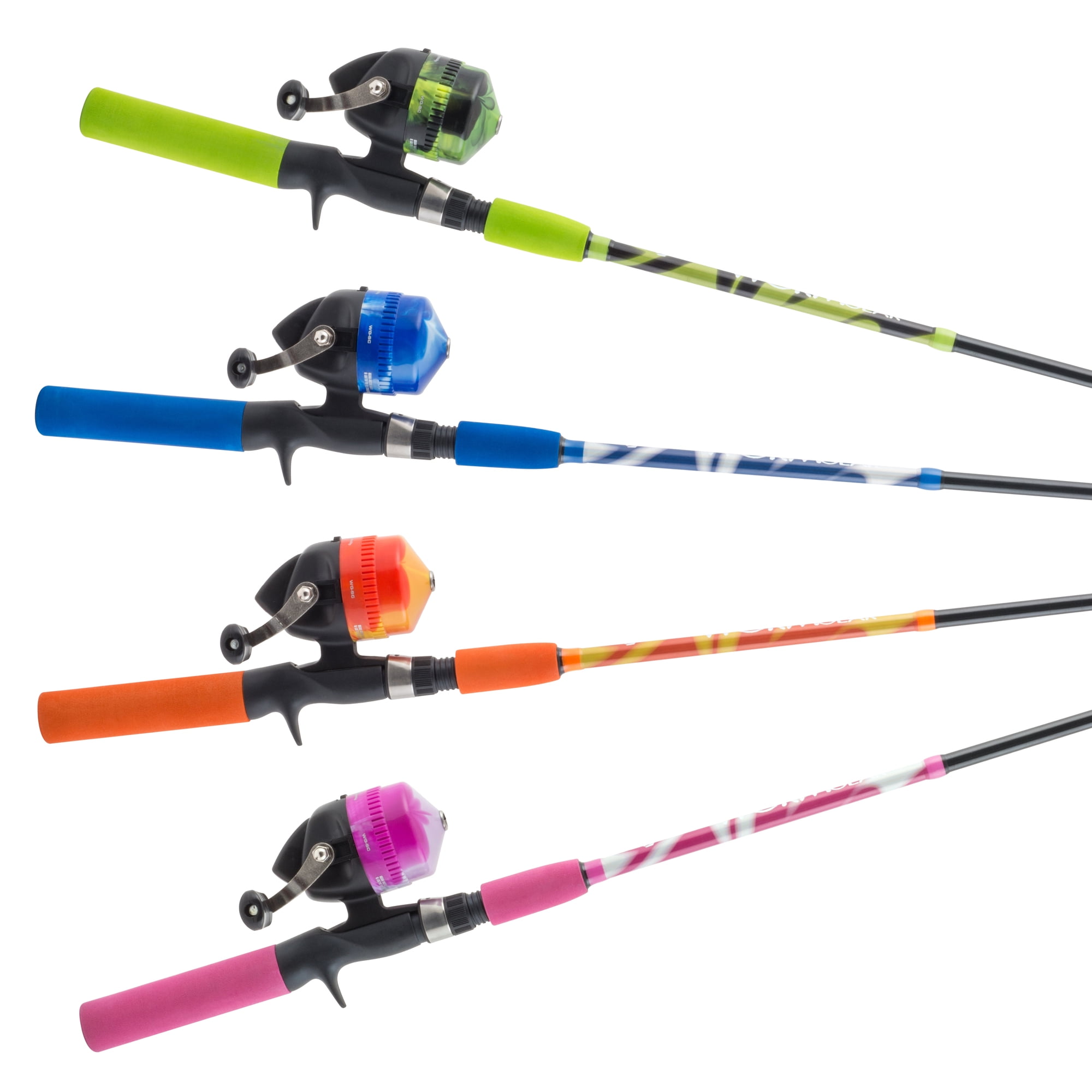 Rod Pole and Reel Combo Spinning Fishing Green Blue Orange One Pole Random Color 
