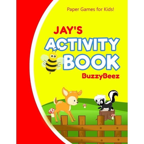 Jay's Activity Book : 100 + Pages of Fun Activities - Ready to Play Paper Games + Blank Storybook Pages for Kids Age 3+ - Hangman, Tic Tac Toe, Four in a Row, Sea Battle - Farm Animals - Personalized Name Letter J - Hours of Road Trip Entertainment (Paperback)