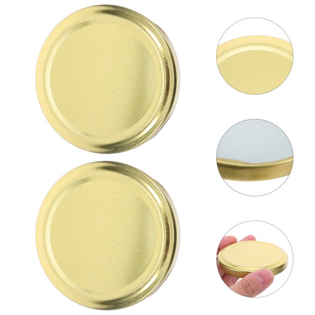 CRILSTYLEO 50Ud Tapas Doradas Para Frascos De Vidrio Con Hermético Y Hojalata Duradera