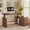 Electric Standing-Walnut, variant on Wirrytor Modern L Shaped Desk with 2 Drawers and 2 Storage Shelves, Corner Computer Desk for Home Office, Space Saving L-Shaped Desk with Sliding Door Cabinet and Printer Stand