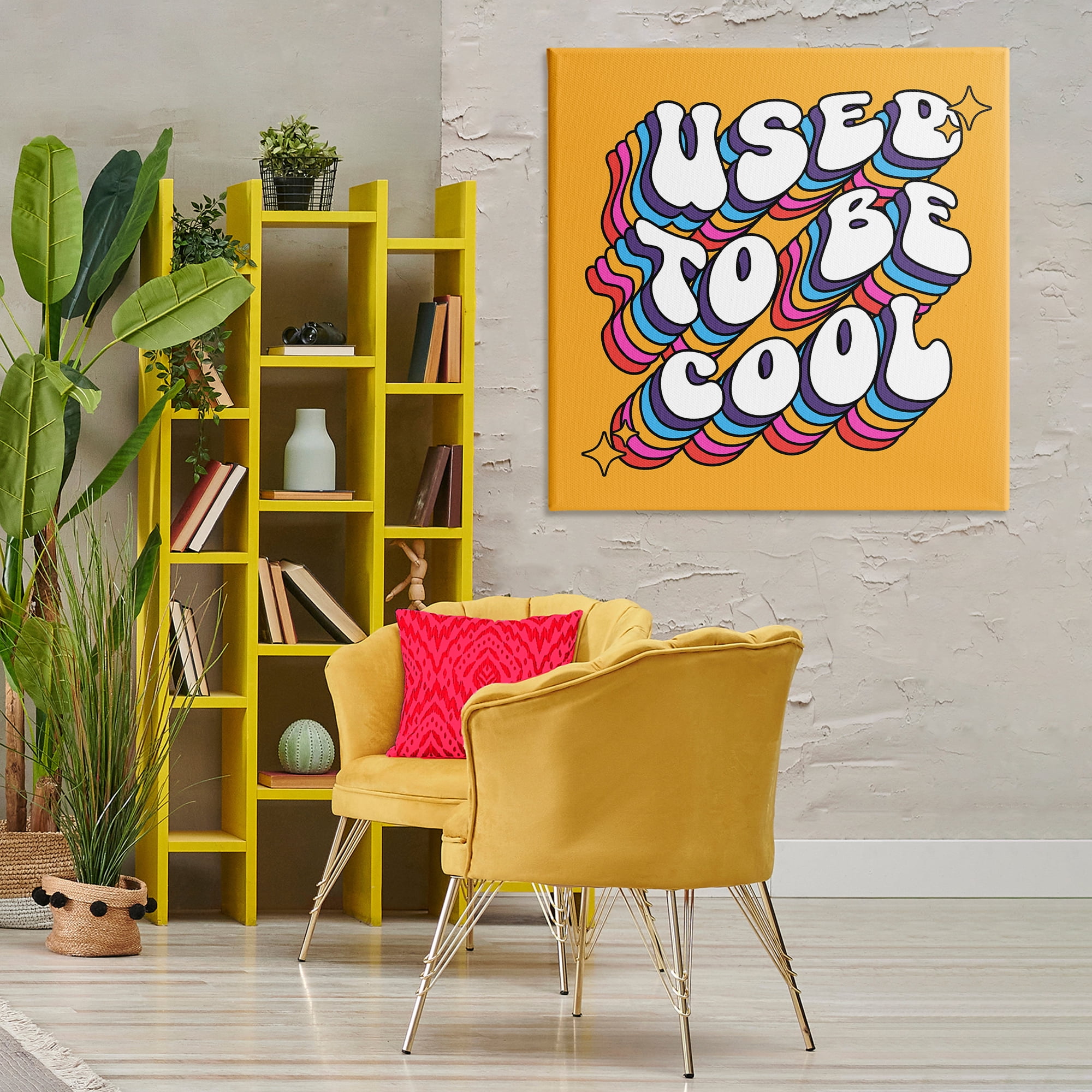 Stupell Industries Groovy Used To Be Cool Text & Numbers Painting Wrapped Canvas Art Print Wall Art, 36 x 36
