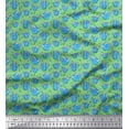 thumbnail image 1 of Soimoi Green polyester Crepe Fabric Dot,Cup & Kettle Kitchen Print Fabric by Yard 52 Inch Wide, 1 of 3