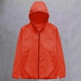 thumbnail image 5 of Zivyakyron Windbreaker Mens Rain Jacket Lightweight Active Quick Dry Long Sleeve Loose Jacket Hooded Plain Zip up Orange 4XL, 5 of 5