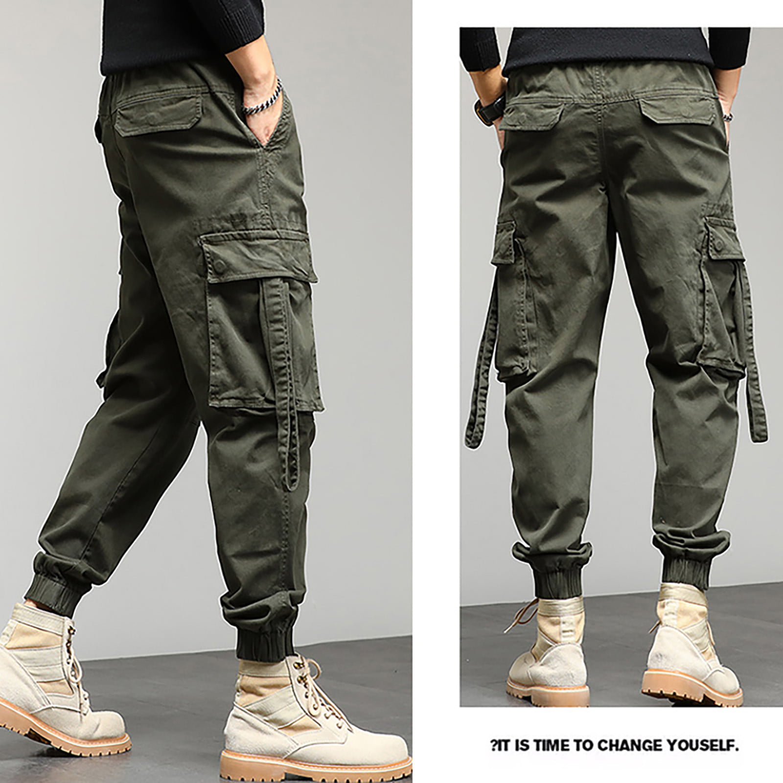 fvwitlyh Mens Pants Cargo Pants Mens 2022 Classic Fit Fashion Work Safety  Cargo Multi-Pocket Hiking Outdoor Recreation Pants Trousers 