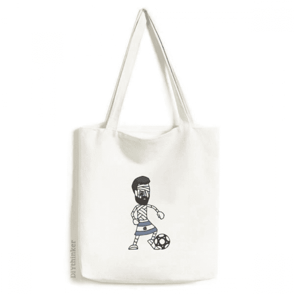 argentina football sports tote canvas bag shopping satchel casual handbag