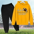 thumbnail image 3 of Youmylove Kids Football Letter Printed Hoodies Pants Hooded Children Casual 2PCS Fashion Trend American Football Fans Sports Gift Stylish Streetwear, 3 of 3