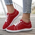 thumbnail image 2 of Unisex Canvas Sneakers Low Top Lace up Non Slip Work Shoes Lightweight Casual Tennis Comfortable Classic Footwear Red Size 9.5, 2 of 6