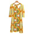 thumbnail image 2 of Robe Vintage Années 70 / Rétro Style Évasée Col Carré Robe Élégante Mode Féminine Imprimée Rétro Années 70, 2 of 5