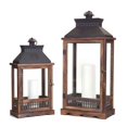 thumbnail image 2 of Lanterns (Set Of 2) 21"H, 27.5"H Wood, Metal, Glass, 2 of 2