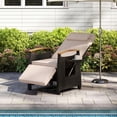 thumbnail image 4 of Gymax Wicker Recliner Chair Rattan Lounge Chair w/ Adjustable Backrest Patio Mix Brown, 4 of 9