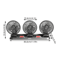thumbnail image 2 of 360 Grados Tres Ventilador Para Auto Tablero Carro Coche Usb Lab.G, Negro, 2 of 5