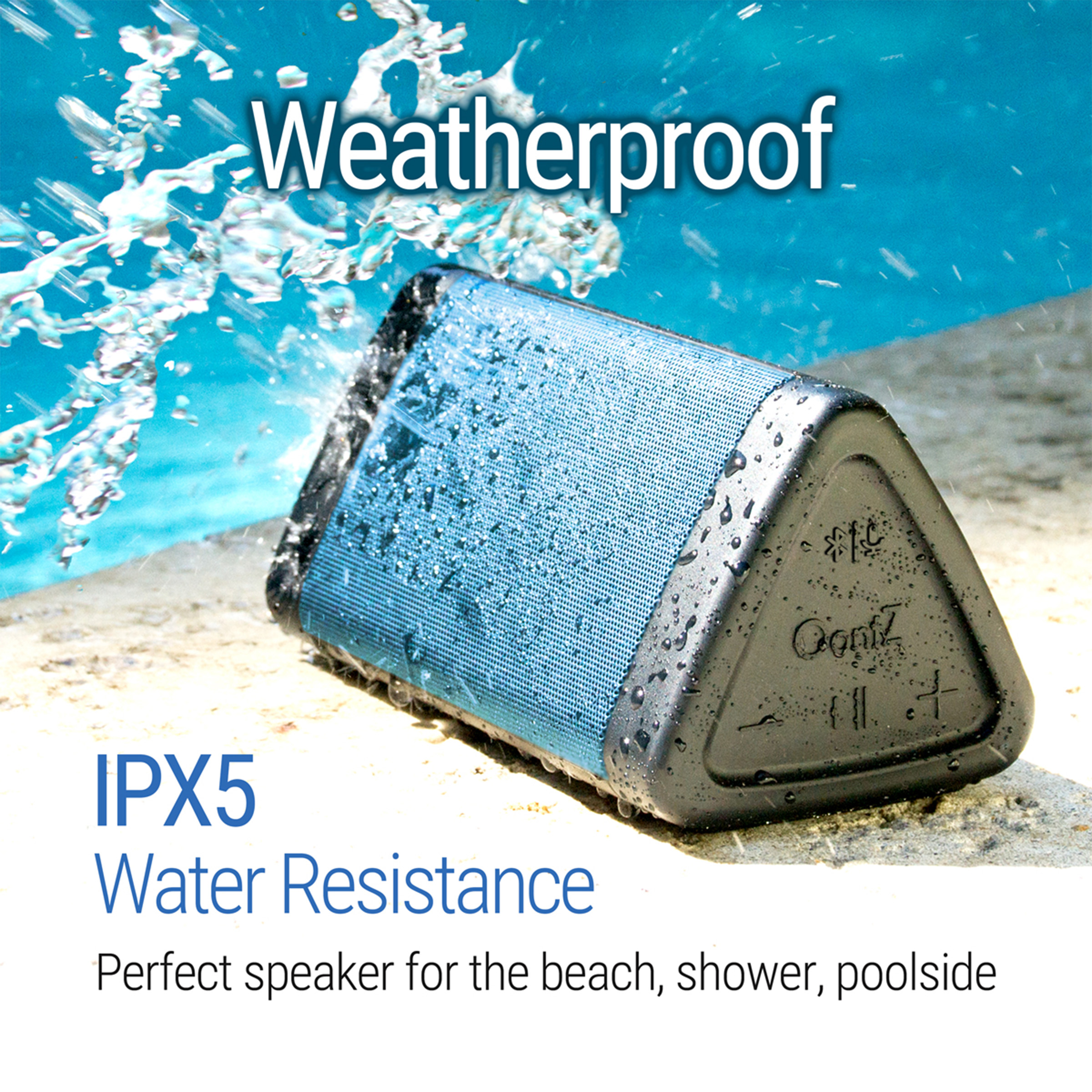 OontZ Angle 3 Enhanced Stereo Edition IPX5 Splashproof Portable Bluetooth Speaker, Volume Boost, Bass Radiator, 100' Range Bluetooth 4.2 [Blue] - image 4 of 6