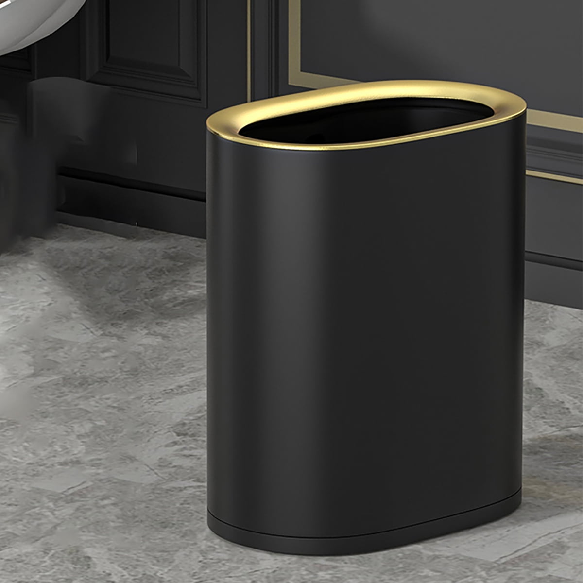 Small WasteBasket 1.58 gal, Stainless Steel Slim Trash can with Inner ...