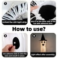 thumbnail image 2 of Sruoe 3 Pack Witch Hat Ghost LED Hanging Light String, Terrifying Indoor Halloween Decor, Spooky Ghost Pendant Lights For Living Room Window Costume Party Decor, 2 of 9