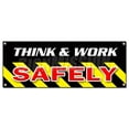 thumbnail image 1 of Think & Work Safely Bannière Signe Procédure de Travail OSHA Sécurité des Employés Lieu de Travail, 1 of 4