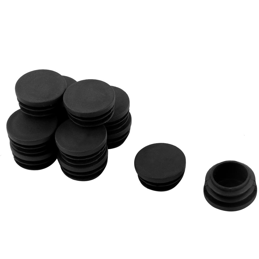 Unique Bargains 12 Pcs Antislip Plastic Round 30mm Chair Foot Cover Table Furniture Leg Protector Balck