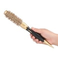 thumbnail image 4 of Peine rodante, peine de aluminio y cerámica dorado, peine para peinar el cabello, materiales de la mejor calidad, 4 of 9