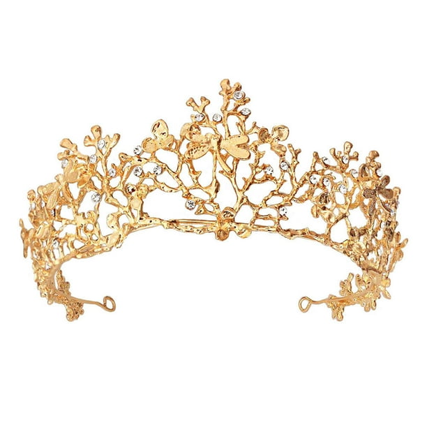 KAKOWELY Exquisita tiara de boda estilo retro, adorno de tiara nupcial, diseño de diamantes de imitación, decoración de tiara nupcial